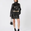 Alligator-look patent leather mini skirt, black Alligator-look patent leather mini skirt, black