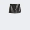 Alligator-look patent leather mini skirt, black Alligator-look patent leather mini skirt, black