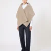 Alpaca and cashmere teddy stole, moss green