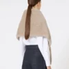 Alpaca and cashmere teddy stole, moss green