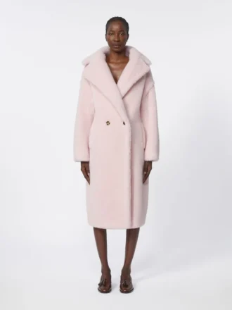 Alpaca and wool teddy bear icon coat, pink