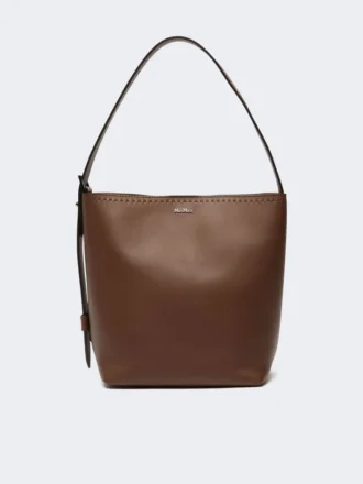 Archetipo small leather bag, brown