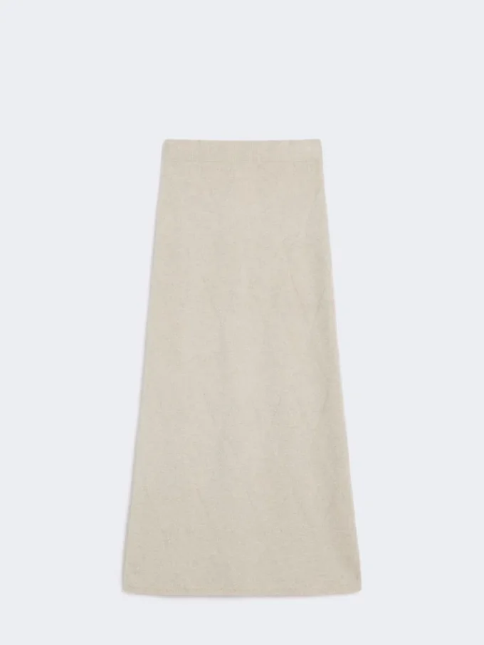 Argyle cashmere yarn skirt, beige Argyle cashmere yarn skirt, beige