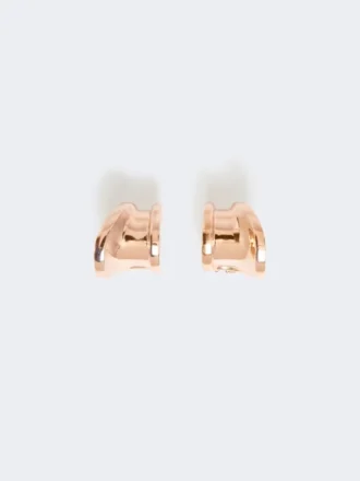 Asymmetric metal earrings, bronze