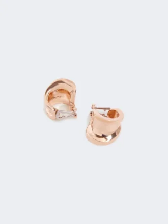 Asymmetric metal earrings, bronze