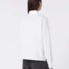 Asymmetrical washed cotton shirt, white
