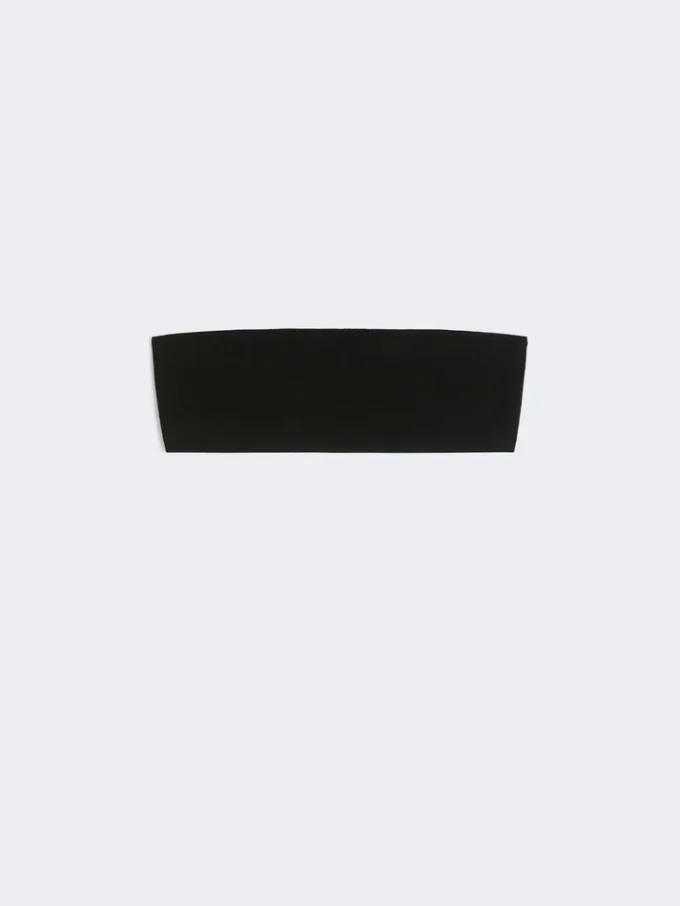 Bandeau bra in stretch viscose, black