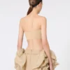 Bandeau bra in stretch viscose, camel