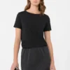 Basic cotton jersey t-shirt, black