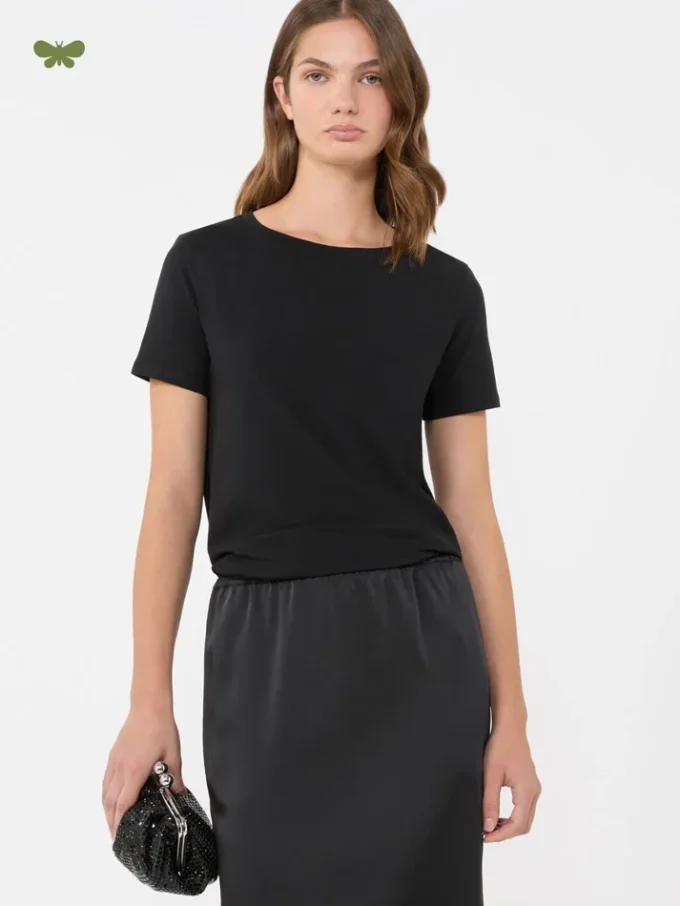Basic cotton jersey t-shirt, black