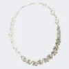 Bead and metallic necklace, silver Bead and metallic necklace, silver