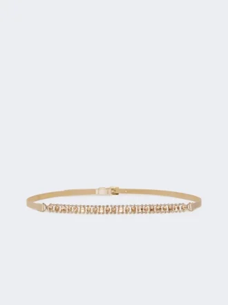 Bejewelled satin belt, powder