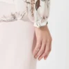 Blouse in printed chiffon, white