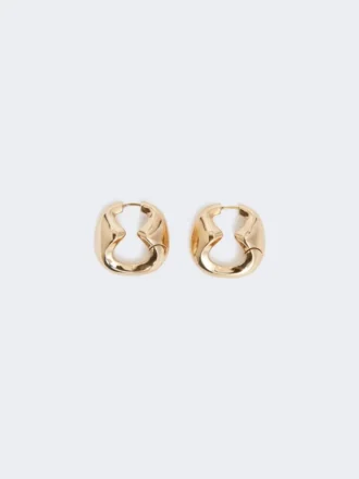 Bold metallic earrings, bronze