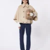 Boxy-fit cashmere cape, albino