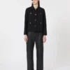 Boxy-fit scuba jersey jacket, black