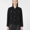 Boxy-fit scuba jersey jacket, black