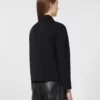 Boxy-fit scuba jersey jacket, black