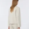 Boxy-fit scuba jersey jacket, ecru