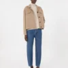 Boxy-fit wool and cashmere polo-neck sweater, white