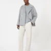 Boxy-fit wool and cashmere sweater, light blue