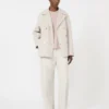 Boxy-fit wool and cashmere sweater, powder