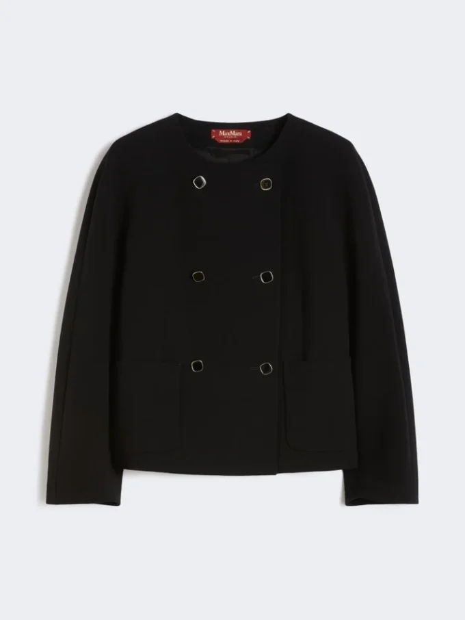 Boxy jacket in cady, black