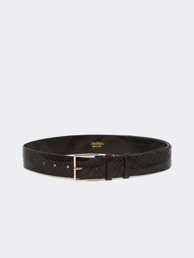 Braided leather belt, black Braided leather belt, black