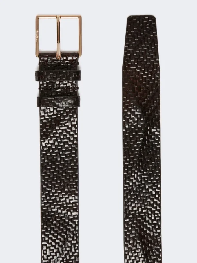 Braided leather belt, black Braided leather belt, black
