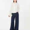 Breast-pocket cotton shirt, ivory