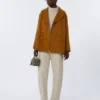 Cable-knit wool and cashmere polo-neck sweater, white