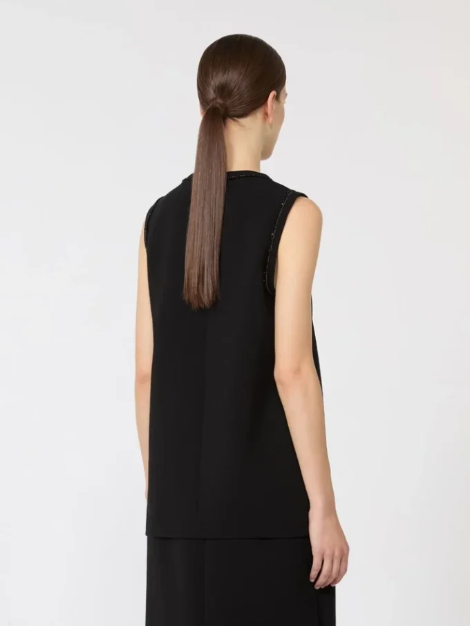 Cady crew neck blouse, black