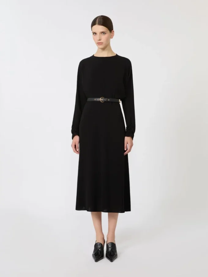 Cady flared dress, black Cady flared dress, black