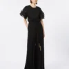Cady palazzo trousers, black