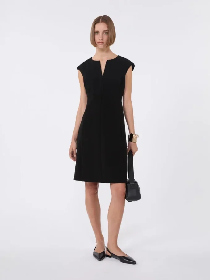 Cady princess-line dress, black Cady princess-line dress, black