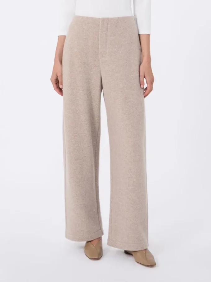 Cashmere and wool fleece trousers, beige Cashmere and wool fleece trousers, beige