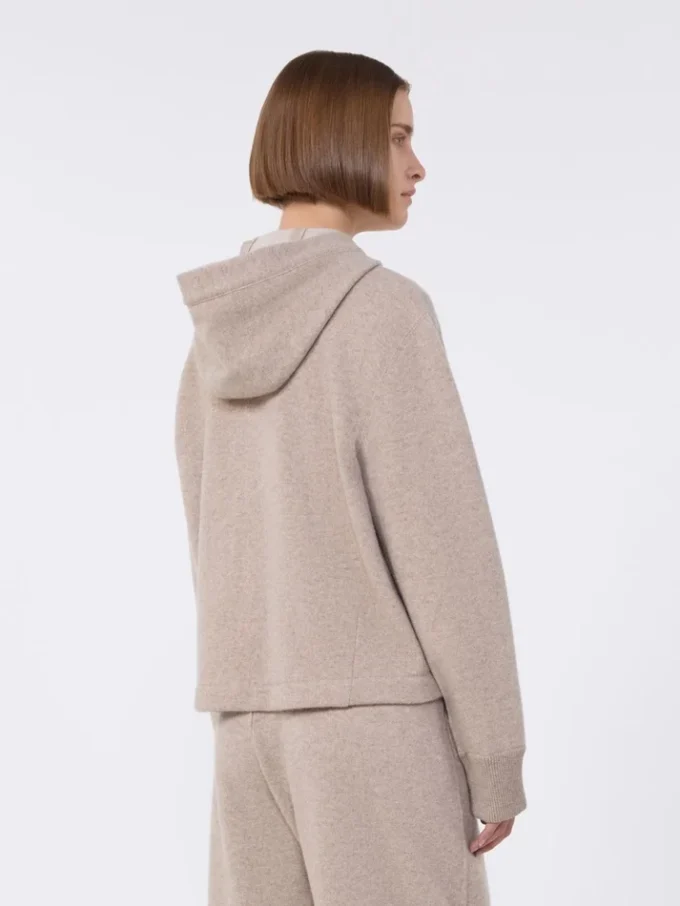 Cashmere and wool jersey sweatshirt, beige Cashmere and wool jersey sweatshirt, beige