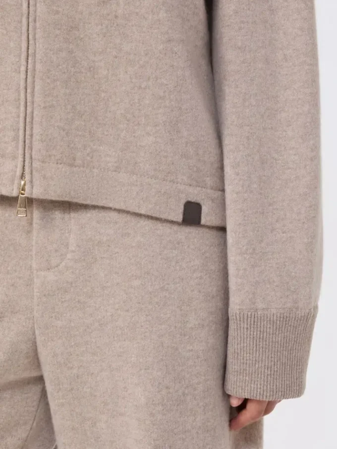 Cashmere and wool jersey sweatshirt, beige Cashmere and wool jersey sweatshirt, beige