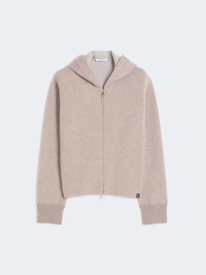 Cashmere and wool jersey sweatshirt, beige Cashmere and wool jersey sweatshirt, beige