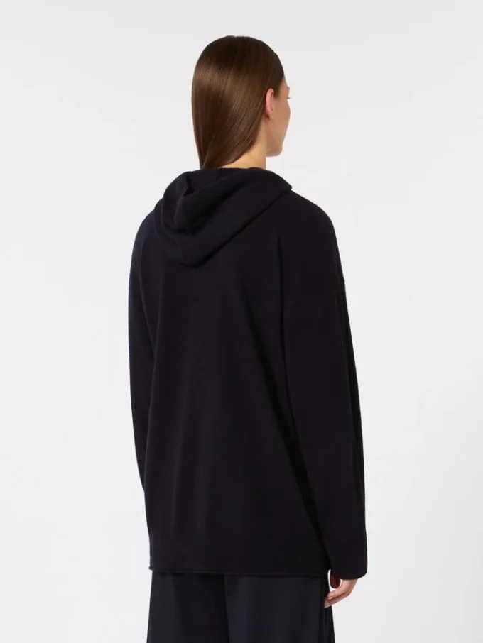 Cashmere hooded cardigan, ultramarine Cashmere hooded cardigan, ultramarine