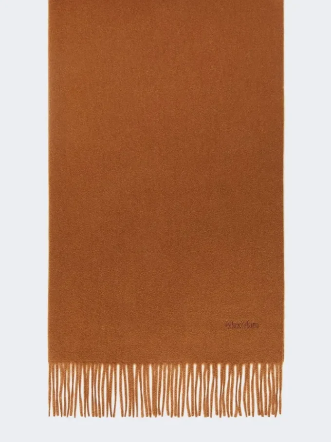 Cashmere logo stole, tobacco