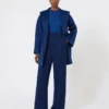 Cashmere yarn sweater, china blue
