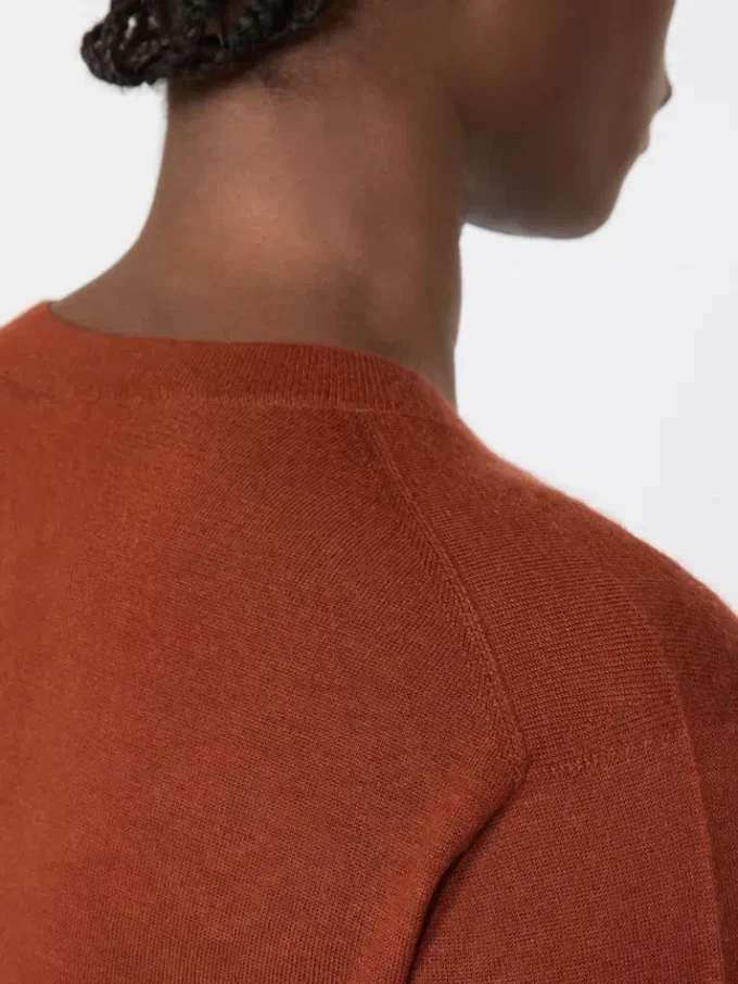 Cashmere yarn sweater, terra cotta