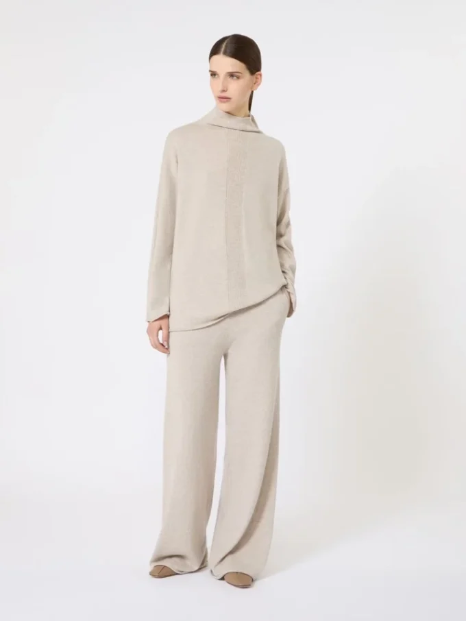 Cashmere yarn trousers, beige Cashmere yarn trousers, beige