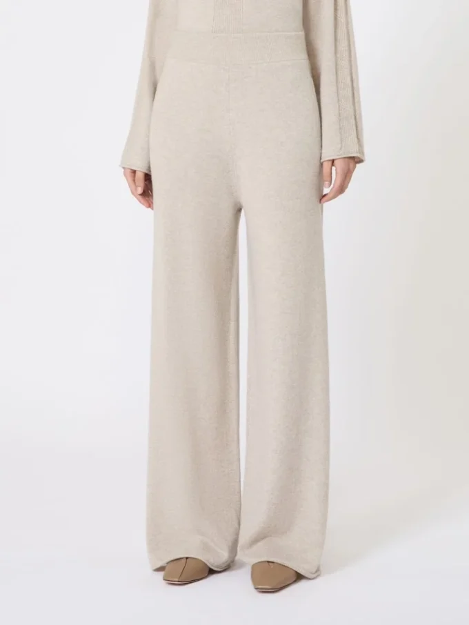 Cashmere yarn trousers, beige Cashmere yarn trousers, beige
