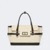 Chevron canvas and leather handbag, ice Chevron canvas and leather handbag, ice
