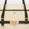 Chevron canvas and leather handbag, ice Chevron canvas and leather handbag, ice
