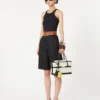 Chevron canvas and leather handbag, ice Chevron canvas and leather handbag, ice