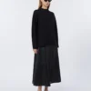 Coated fabric skirt, black Coated fabric skirt, black
