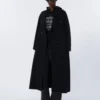 Coated fabric trousers, black